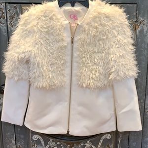 NWT   GB girls faux fur lined coat size S